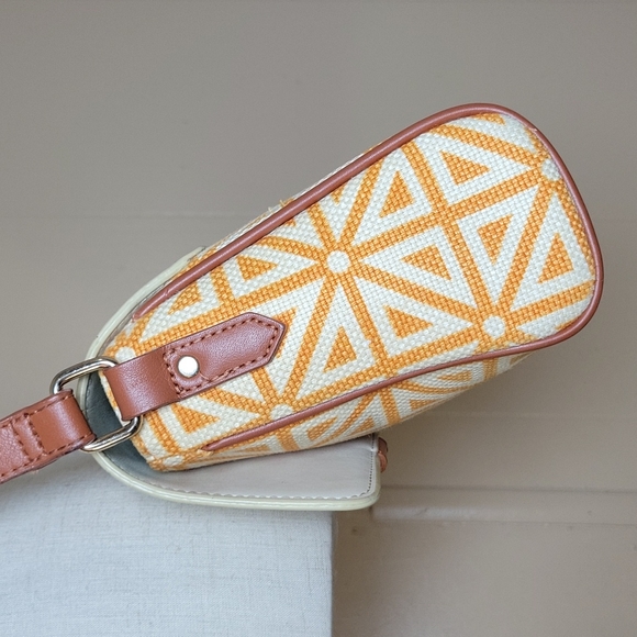 Spartina 449 Zesty Citrus Leather And Linen Crossbody Purse - Picture 8 of 17